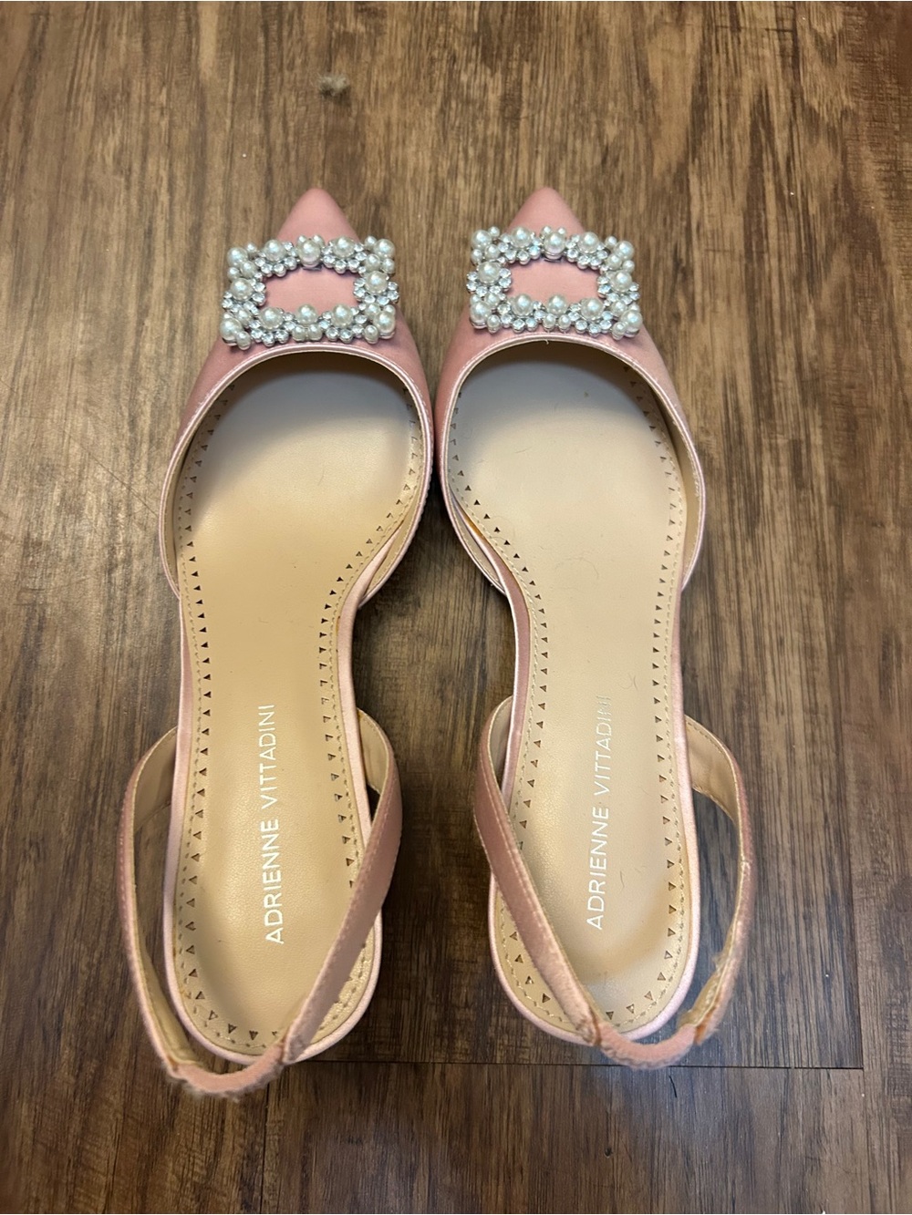 Adrienne Vittadini Pink Pearl-Buckle Slingback Pumps - Picture 4 of 7